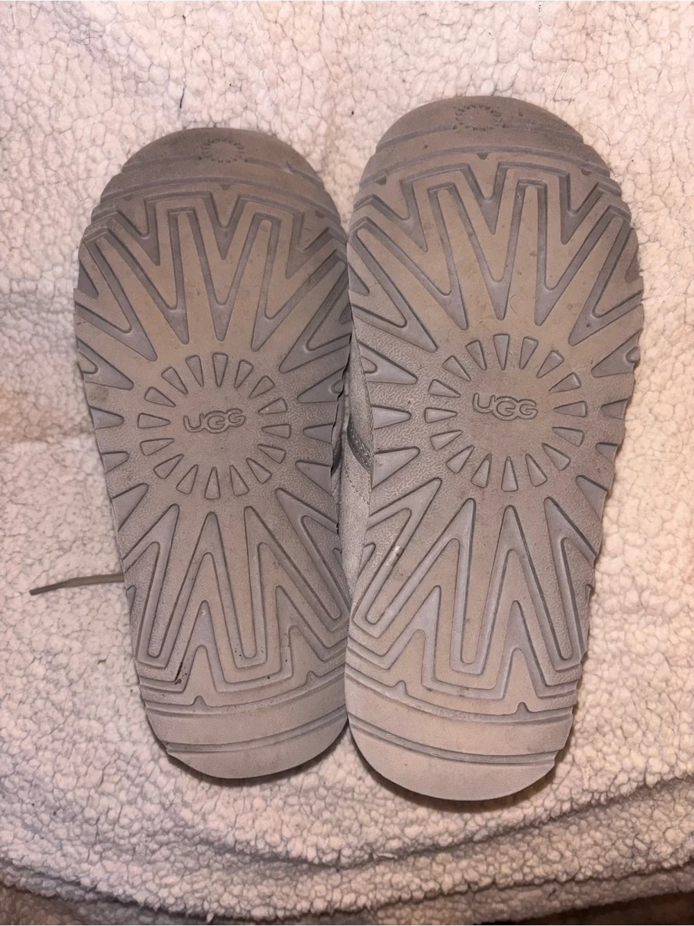 UGG Neumel Oyster Gray Suede Sheepskin Chukka Boots Women’s Size 10 US
